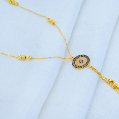 Sapphire Gold Medallion Necklace