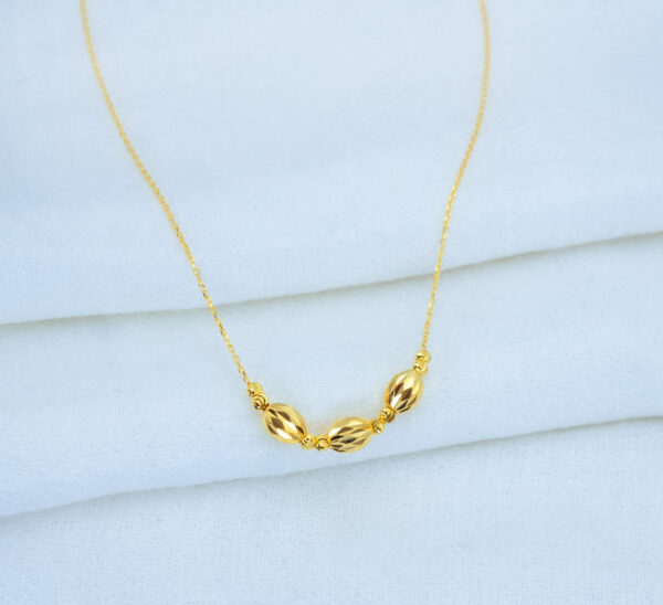 Golden Facet Bead Necklace - Image 2