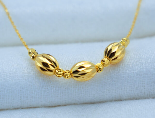 Golden Facet Bead Necklace - Image 3