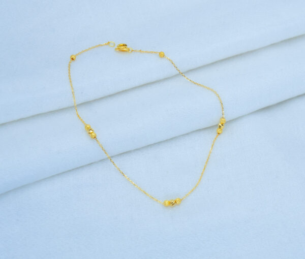 Dainty Beaded Gold Anklet