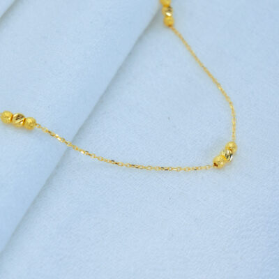 Dainty Beaded Gold Anklet