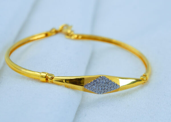 Diamond-Studded Gold Bangle