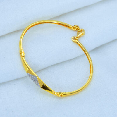 Diamond-Studded Gold Bangle