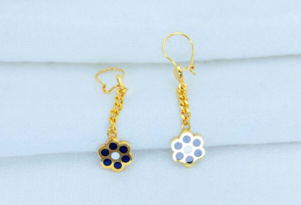 Celestial Gold & Blue Earrings - Image 2