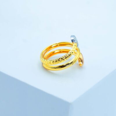 Twin Heart Charm Ring