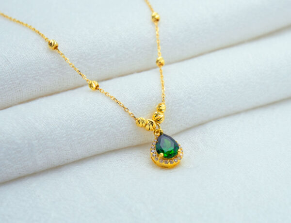 Emerald Teardrop Necklace - Image 2