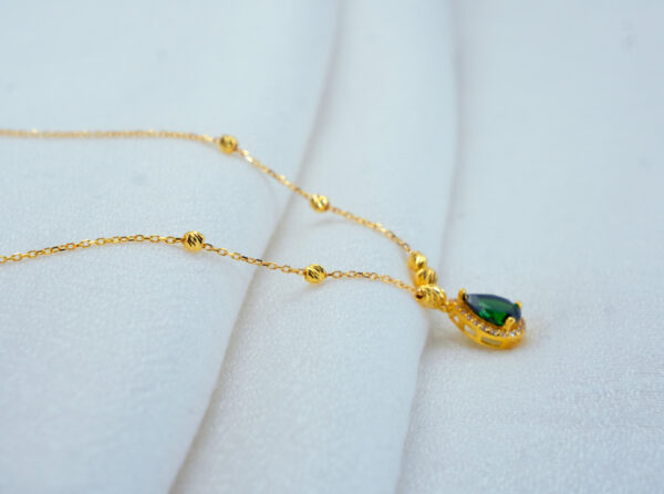 Emerald Teardrop Necklace - Image 3