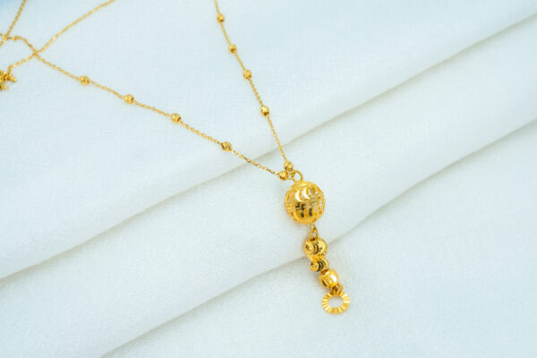 Ornate Gold Sphere Necklace - Image 2