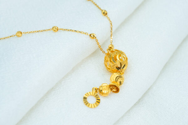 Ornate Gold Sphere Necklace - Image 3